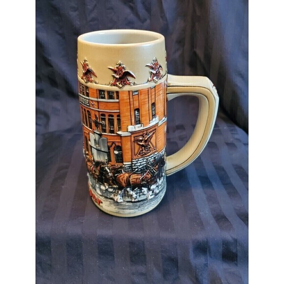 BUDWEISER NATIONAL HISTORICAL LANDMARK SERIES A BEER STEIN ST. LOUIS BREW HOUSE - Picture 3 of 12
